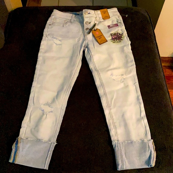 NWT Hippy Girl distressed crop jeans - Picture 1 of 4